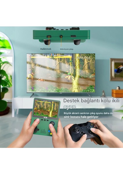 X6 Taşınabilir El Oyun Konsolu IPS Retro Oyun Konsolu 10000 Oyun 11 Simülatör Video Oyunları 3.5 modelleri