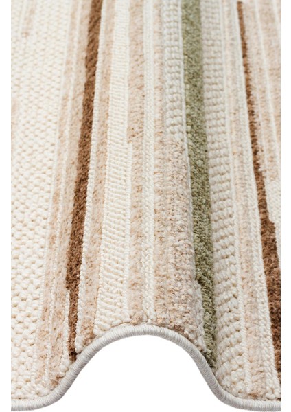 Joy 01 Green Brown Hav Toz Vermeyen Yumuşak Dokulu Modern Makine Halısı modelleri