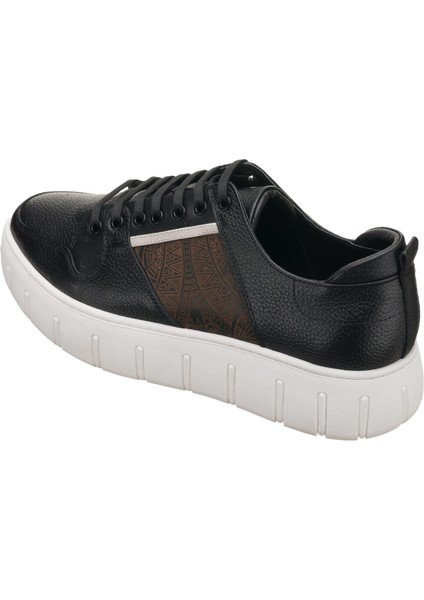 KKZ4103 Siyah Deri Gündelik Spor Ayakkabı Rahat Geniş Kalıp modelleri