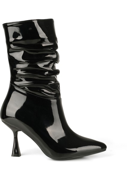 Kadın Sivri Burun Ince Topuk Fermuar Detay Bot