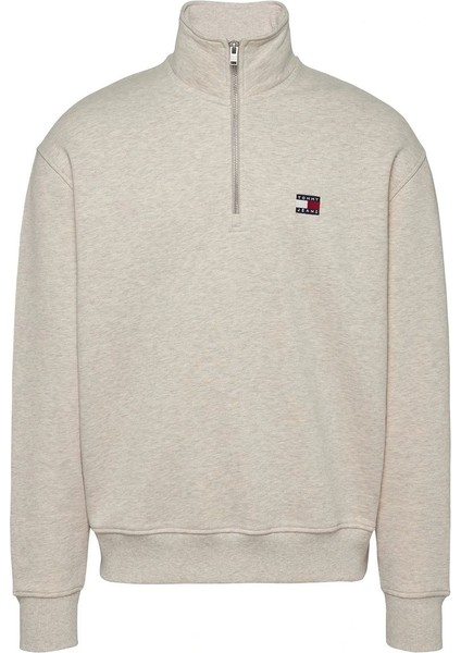 Erkek Beyaz Tjm Rlx Fermuarlı Sweatshırt