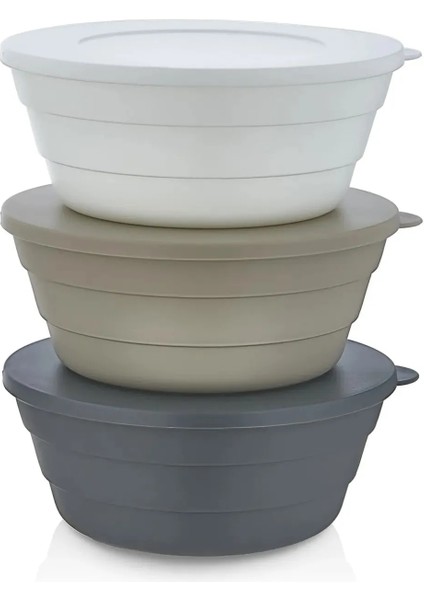 3 Lü Saklama Kabı Kahvaltılık Çerezlik 350 ml KP-149