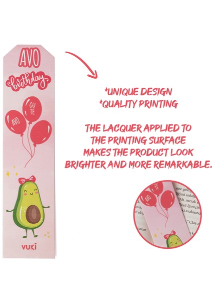 Avokado Desenli Kağıt Kitap Ayracı fiyatları