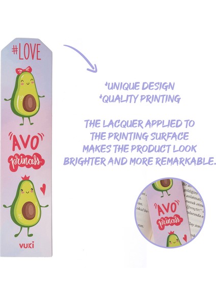 Avokado Desenli Kağıt Kitap Ayracı fiyatları