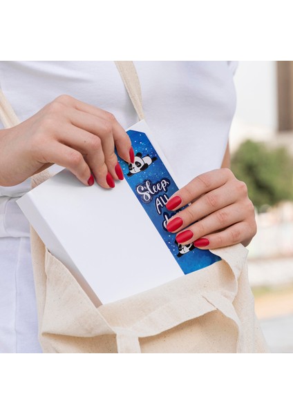 Panda Desenli Kağıt Kitap Ayracı