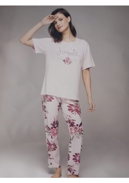 Kısa Kollu Kadın Pijama Takımı 2457