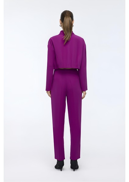 Crop Fuşya Ceket MKN3000 modelleri