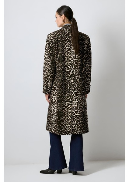 Leopar Desenli Uzun Ceket MKN3051 modelleri