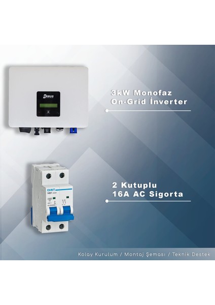 3kw Monofaz On-Grid Paket Sistem
