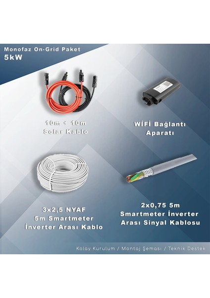 5kw Monofaz On-Grid Paket Sistem