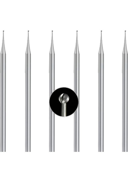6 Adet Küresel Freze Seti, 3/32 Inç Saplı Küre Frezeler Oyma Uçları (1,2 Mm) (Yurt Dışından)