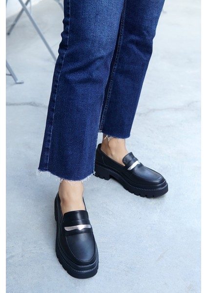 Fia Silver Detaylı Kadın Loafer Makosen modelleri