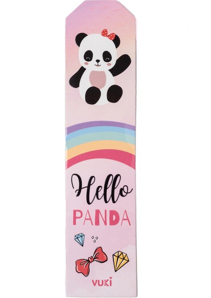 Panda Desenli Kağıt Kitap Ayracı