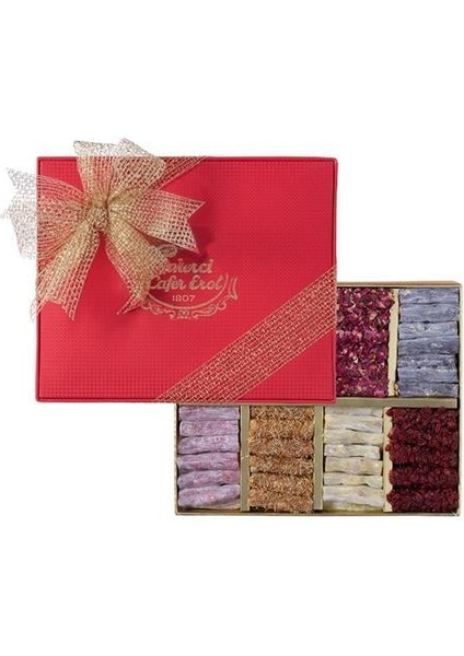 Karışık Parmak Lokum - Sekiz Bölmeli Kırmızı Kutu