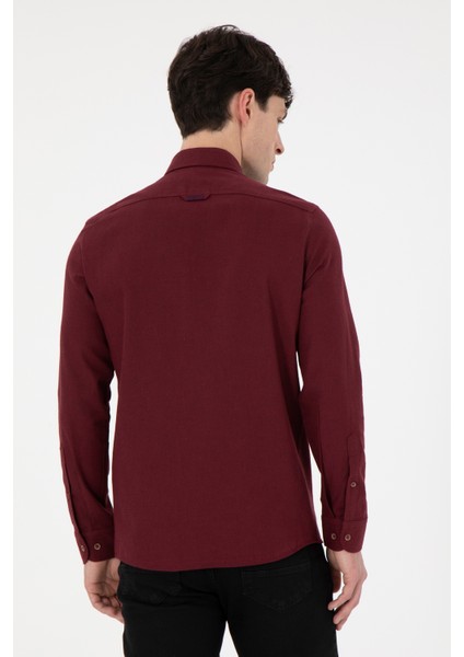 Erkek Bordo Gömlek Basic 50293980-VR014
