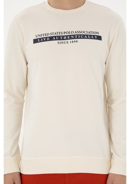 Erkek Krem Sweatshirt 50290260-VR071