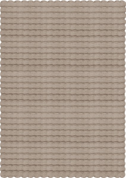 Ekstra Yumuşak Dokulu Bej Bubble Tavşan Tüyü Darcio Dikdörtgen Post Peluş Halı