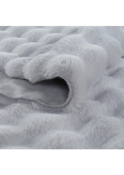 Ekstra Yumuşak Dokulu Gri Bubble Tavşan Tüyü Darcio Oval Post Peluş Halı modelleri