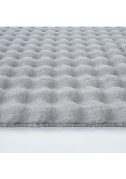 Ekstra Yumuşak Dokulu Gri Bubble Tavşan Tüyü Darcio Oval Post Peluş Halı fırsatları
