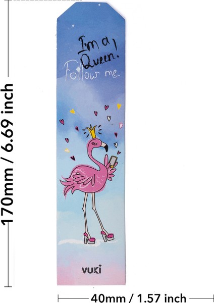 Flamingo Desenli Kağıt Kitap Ayracı