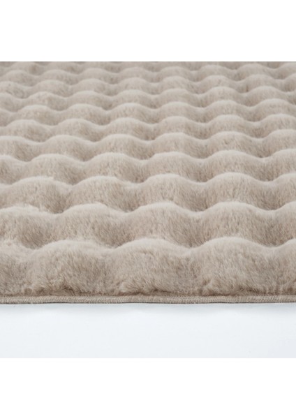 Ekstra Yumuşak Dokulu Bej Bubble Tavşan Tüyü Darcio Oval Post Peluş Halı fırsatları