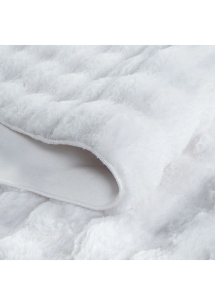 Ekstra Yumuşak Dokulu Kilim Beyaz Bubble Tavşan Tüyü Darcio Oval Post Peluş Halı modelleri