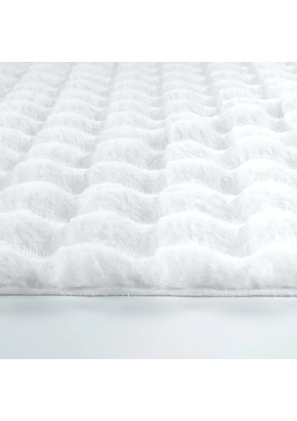 Ekstra Yumuşak Dokulu Kilim Beyaz Bubble Tavşan Tüyü Darcio Oval Post Peluş Halı fırsatları