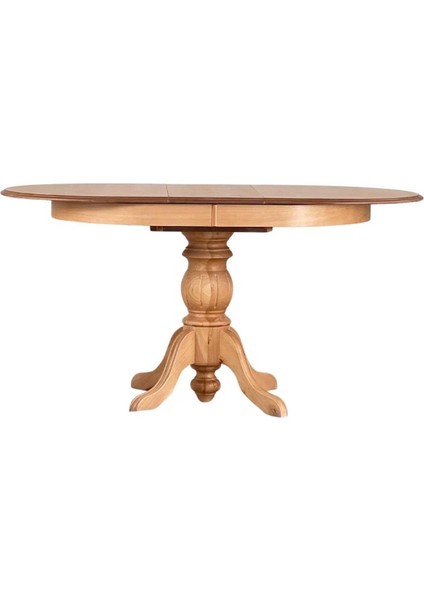 90CM Açılır Yuvarlak Yemek Masası Baba Ayak Masa Natural Cilalı (Sandalyeler Dahil Değildir) fiyatları