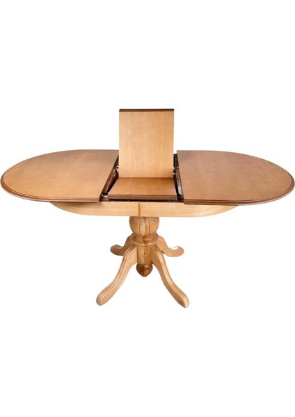 90CM Açılır Yuvarlak Yemek Masası Baba Ayak Masa Natural Cilalı (Sandalyeler Dahil Değildir) modelleri