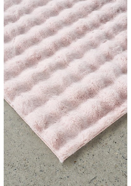 Ekstra Yumuşak Dokulu Pudra Bubble Tavşan Tüyü Darcio Dikdörtgen Post Peluş Halı fırsatları