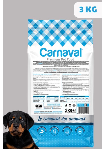 Premium Dog Puppy Lamb&rice Kuzu Etli Yavru Köpek Maması 3 kg