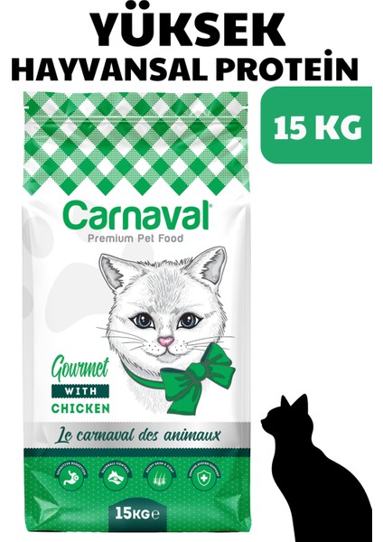 Premium Gurme Tavuklu Yetişkin Kedi Maması 15 kg
