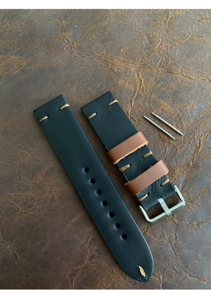 El Dikişi Mat Siyah Gerçek Deri Saat KORDONU.18,20,22,24,26MM.GENIŞLIK Seçin. Sipariş Üzerine Üretilir.