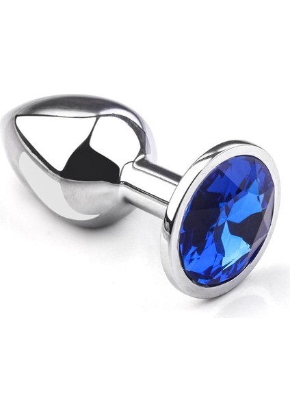 Pembe Tilki Metal Elmas Taşlı  Plug Mavi Orta Boy