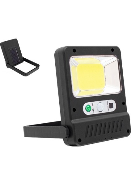 YX-607 Cob 40 Watt Güneş Enerjili Solar Lamba - Projektör Tip 3 Mod Karanlık ve Hareket Sensörlü YX-607
