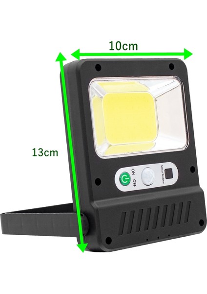 YX-607 Cob 40 Watt Güneş Enerjili Solar Lamba - Projektör Tip 3 Mod Karanlık ve Hareket Sensörlü YX-607