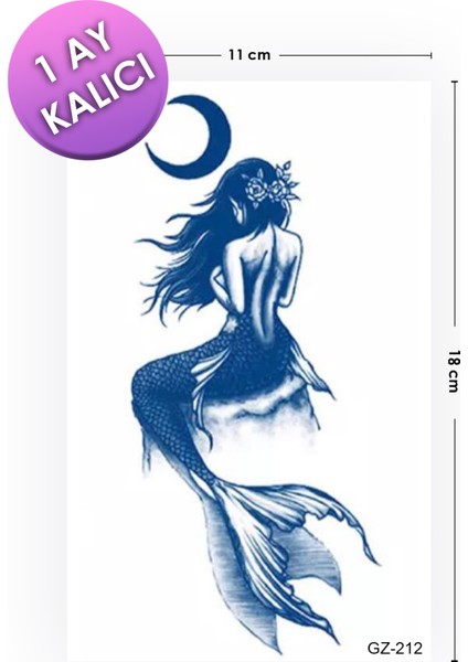 1 Ay Kalıcı Mermaid Tattoo Geçici Kadın Dövme fiyatları