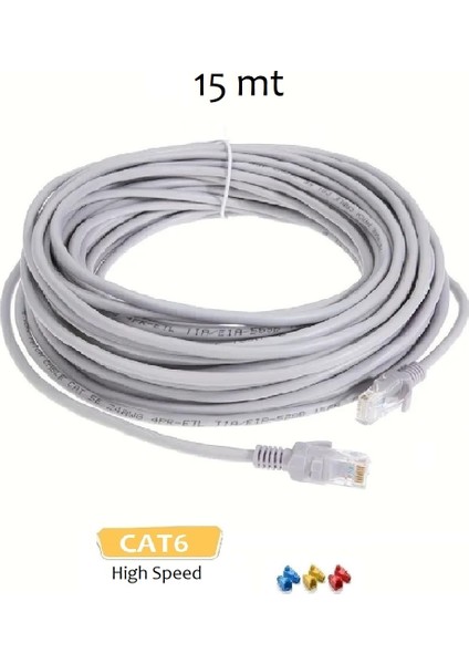 Cat6 Internet Kablosu Utp Patch Kablo High Speed (15 Metre) Ethernet Cable