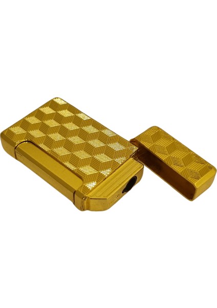 Tek Torch Pürmüz Gold Desenli Metal Puro Çakmağı