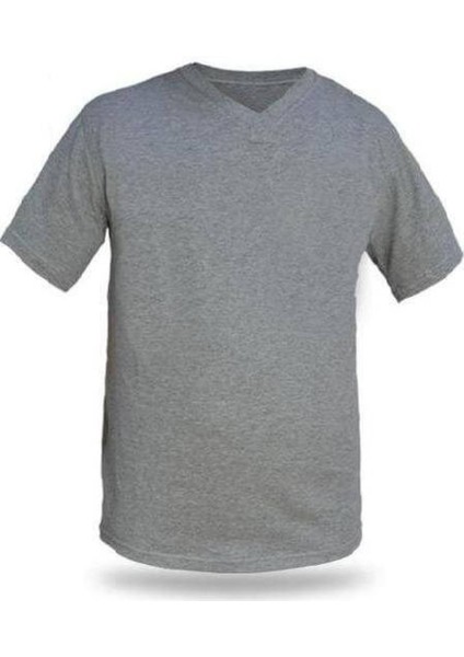 Gri V Yaka Tişört, Pamuk
