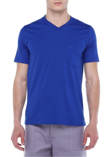 Mavi V Yaka Tshirt modelleri