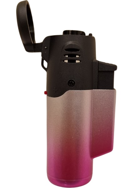 Premiumquality Gümüş-Pembe Masa Tipi Tek Torch Pürmüz Puro Çakmağı fiyatları