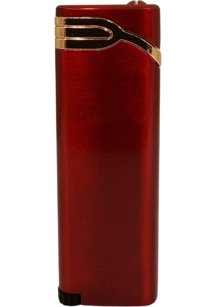 Premiumquality Kırmızı - Bronz Tek Torch Pürmüz Metal Puro Çakmağı