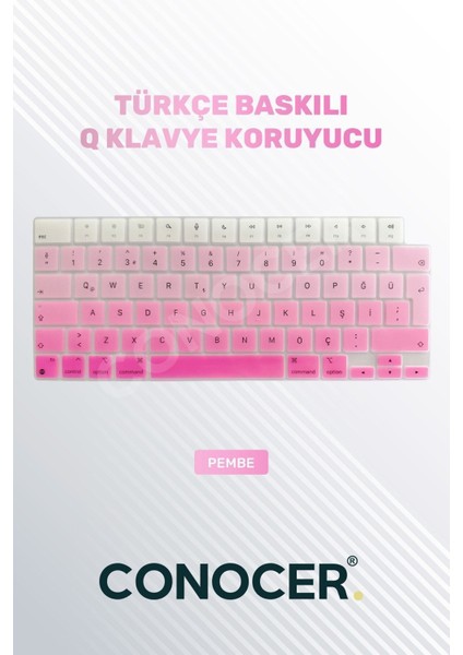 MacBook Air 13.6 Inc M3 (A3113) / 15 Inc M3 (A3114) ile Uyumlu Türkçe Q Klavye Klavye Koruyucu