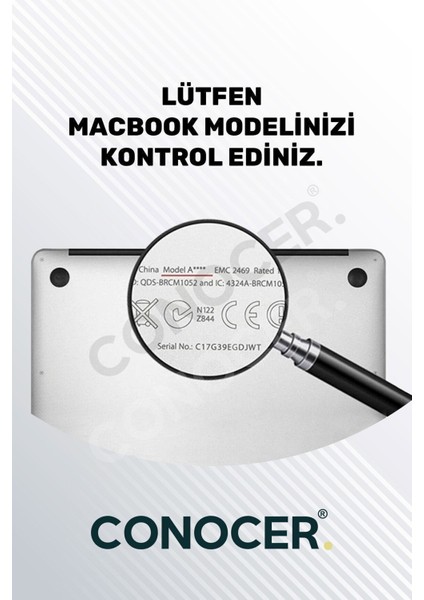 MacBook Air 13.6 Inc M3 (A3113) / 15 Inc M3 (A3114) ile Uyumlu Türkçe Q Klavye Klavye Koruyucu
