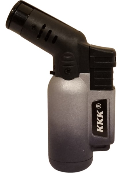 Premiumquality Gümüş-Siyah Tek Torch Pürmüz Masa Tipi Plastik Puro Çakmağı
