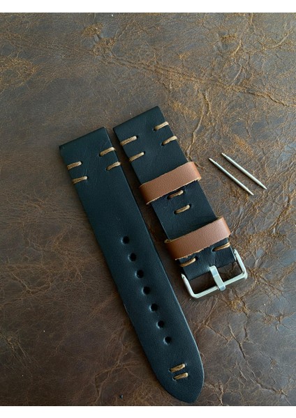 El Dikişi Mat Siyah Gerçek Deri Saat KORDONU.18,20,22,24,26MM.GENIŞLIK Seçin. Sipariş Üzerine Üretilir.