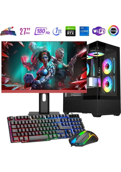 I7 13700F 16GB Ddr4 512GB M2 12GB RTX4070 27" 180Hz Mon. Oyun Bilgisayarı
