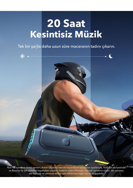 Soundcore Boom 2 Plus Bluetooth Hoparlör - 140W- 2+2 Stereo Kanal - Bassup 2.0 - 30W Hızlı Şarj - 20 Saat Oynatma Süresi - Ipx7 Su Geçirmezlik - Rgb Işıklar - Usb-C - Özel Eq - Mavi - A3134