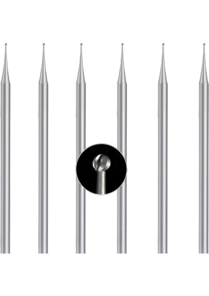 6 Adet Küresel Freze Seti, 3/32 Inç Saplı Küre Frezeler Oyma Uçları (1mm) (Yurt Dışından)